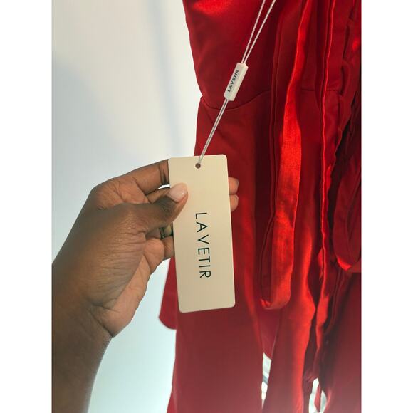 La Vetir Red Spaghetti Strap Mini Dress - Size 2 - Picture 5 of 6